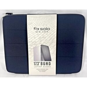 Solo New York Bond Laptop Sleeve 17.3 Inch Navy Black Padded PRO117-4